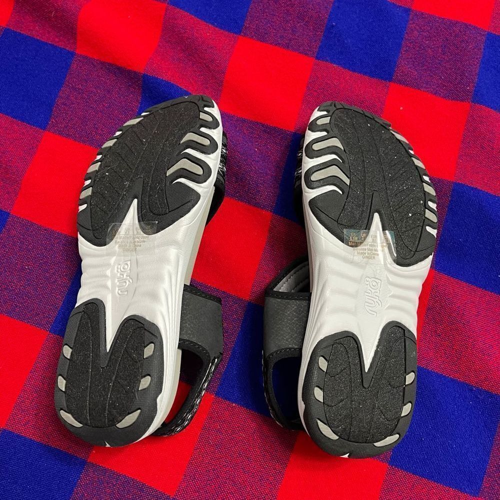 Womens Ryka Ginger Comfort Hiking Sandals Black/White Adjustable Straps Sz 6.5 W - Picture 10 of 10